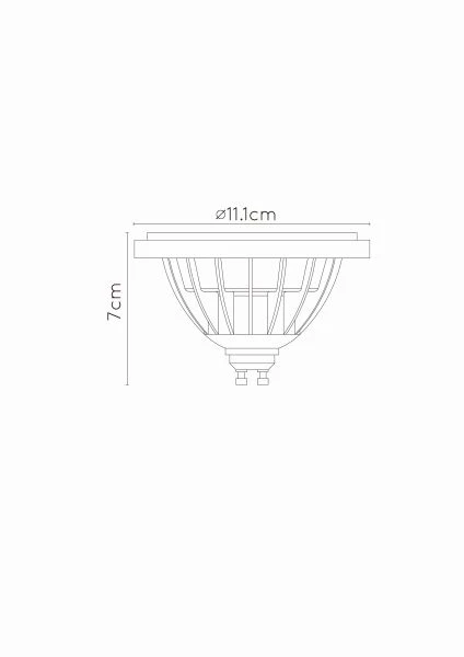 Lucide ES111 - Lámpara led - Ø 11 cm - LED Dim to warm - GU10 - 1x12W 2200K/3000K - Negro - técnico